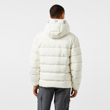  Lacoste Erkek Regular Fit Kapüşonlu Beyaz Şişme Mont