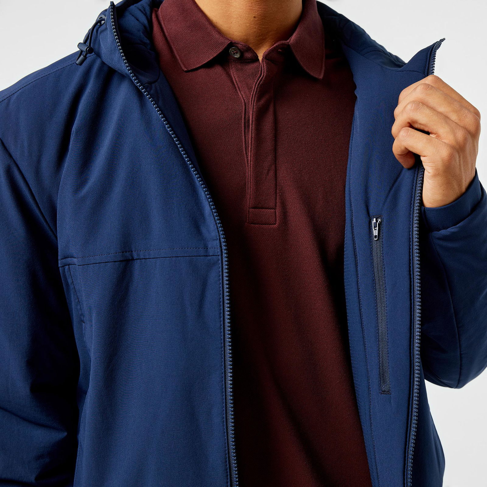 Lacoste Erkek Relaxed Fit Kapüşonlu Lacivert Yağmurluk