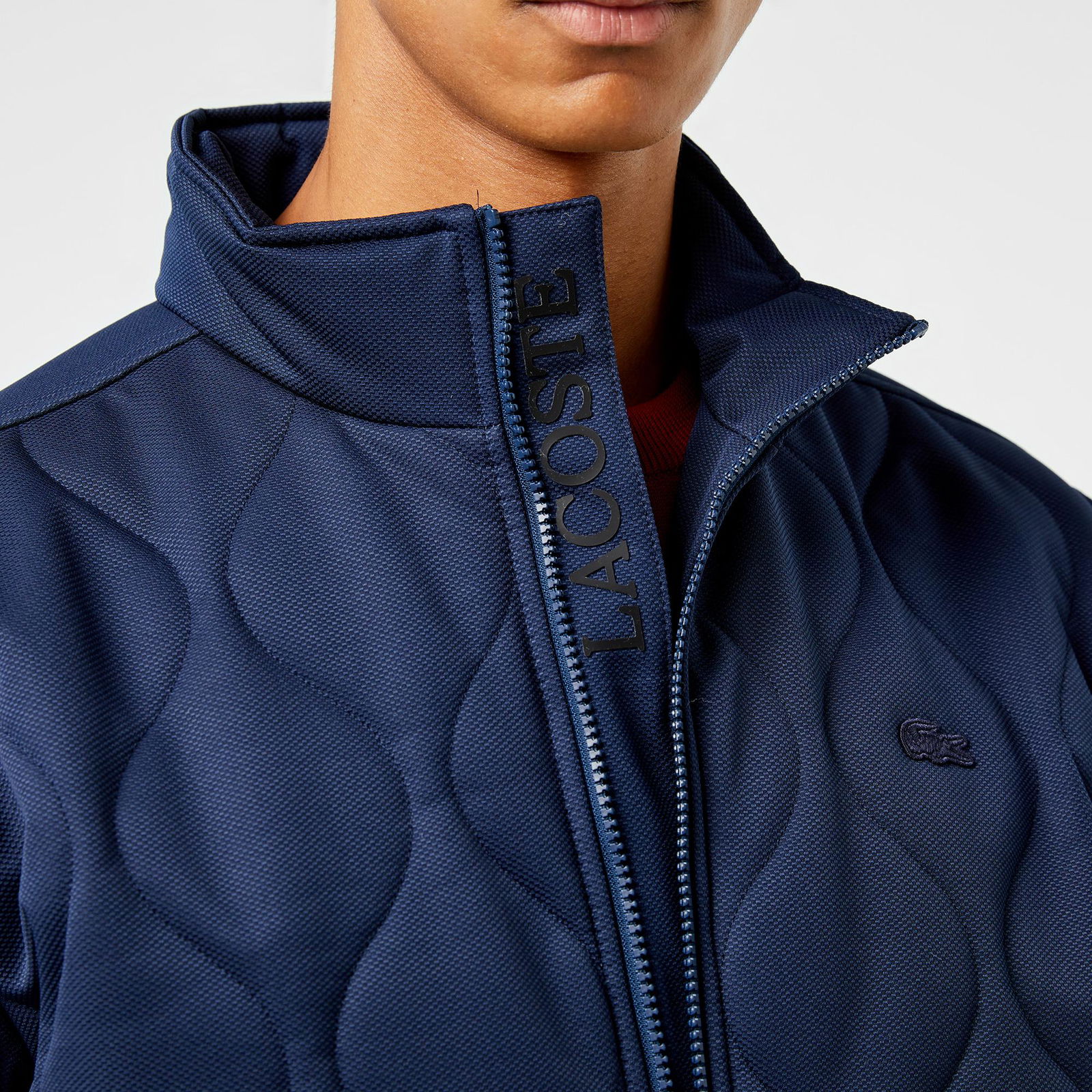 Lacoste Erkek Relaxed Fit Dik Yaka Kapitone Siyah Mont