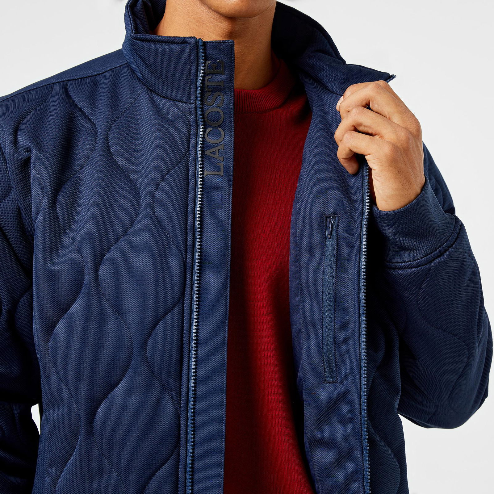 Lacoste Erkek Relaxed Fit Dik Yaka Kapitone Siyah Mont