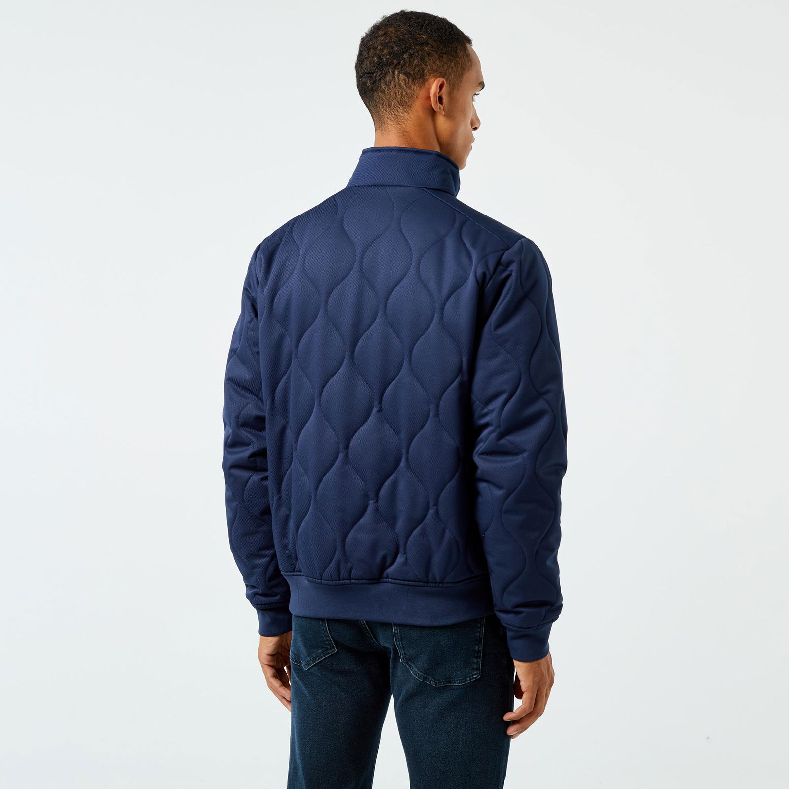 Lacoste Erkek Relaxed Fit Dik Yaka Kapitone Siyah Mont