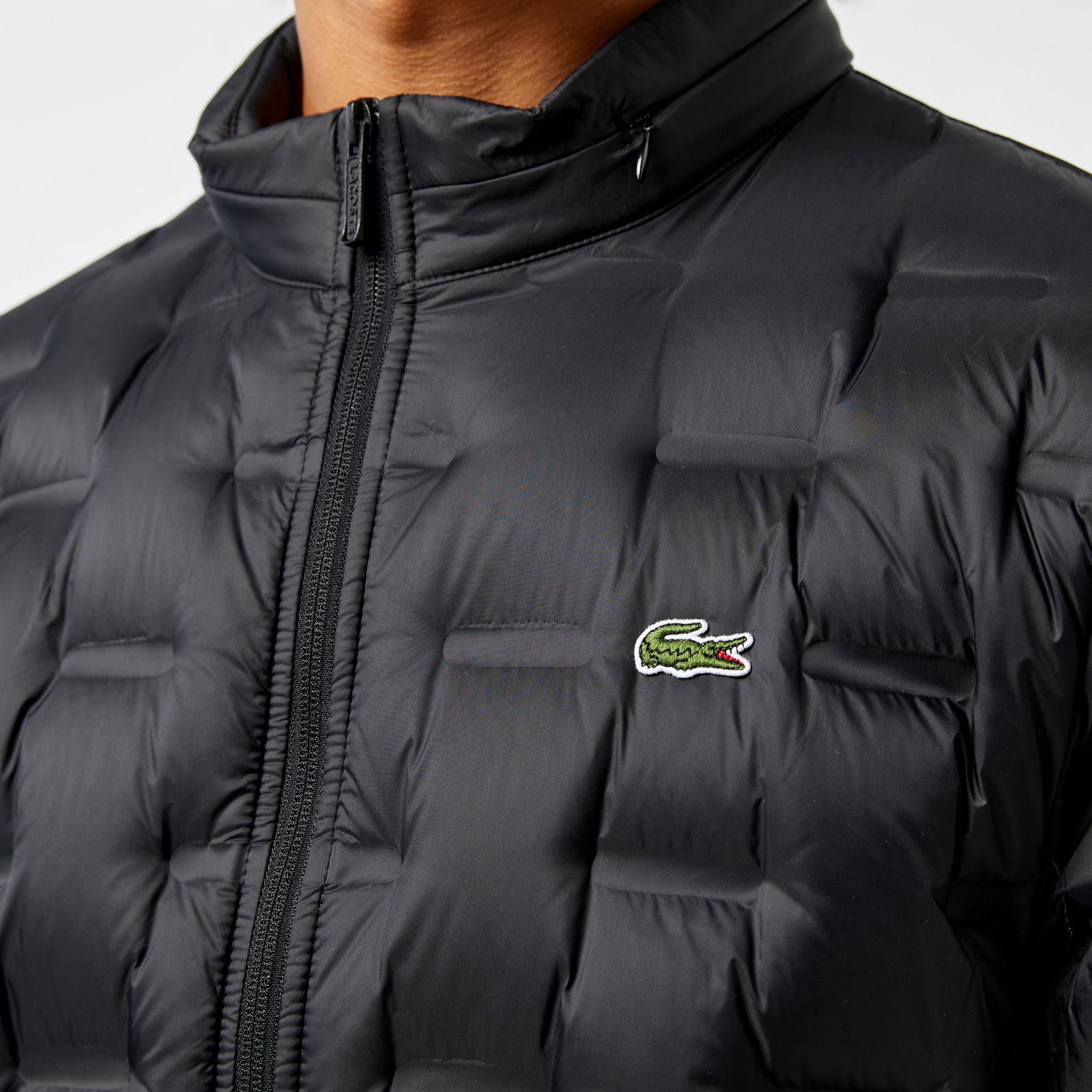 Lacoste Erkek Regular Fit Kapüşonlu Kapitone Siyah Mont