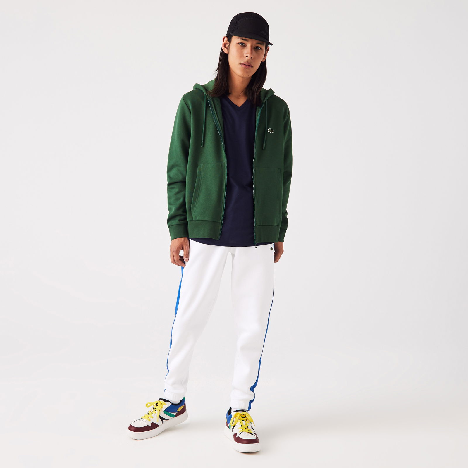 Lacoste Erkek Classic Fit Fermuarlı Yeşil Sweatshirt