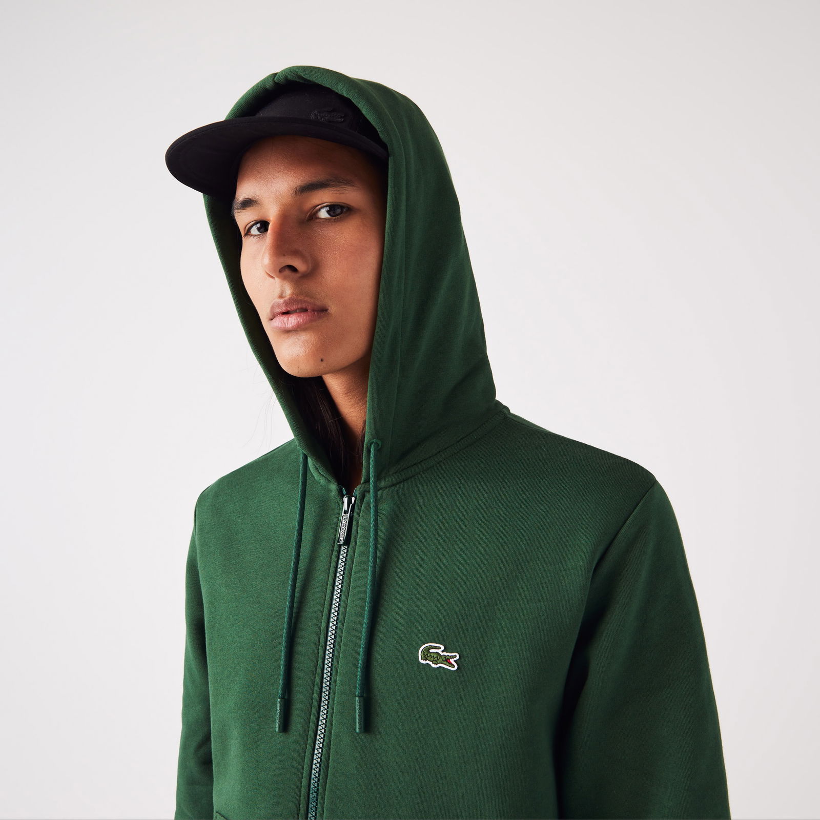 Lacoste Erkek Classic Fit Fermuarlı Yeşil Sweatshirt