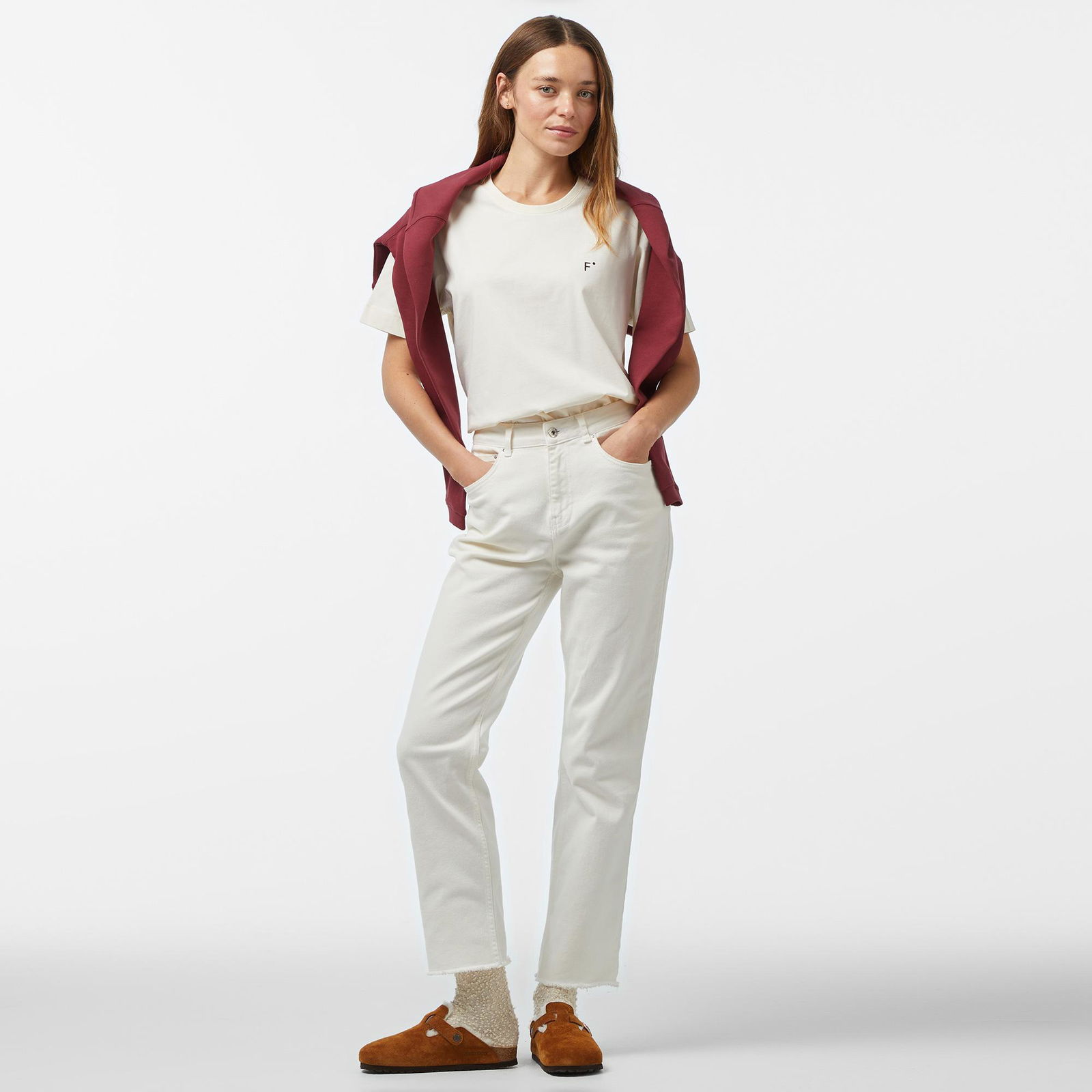 FashFed Unisex Bej T-Shirt