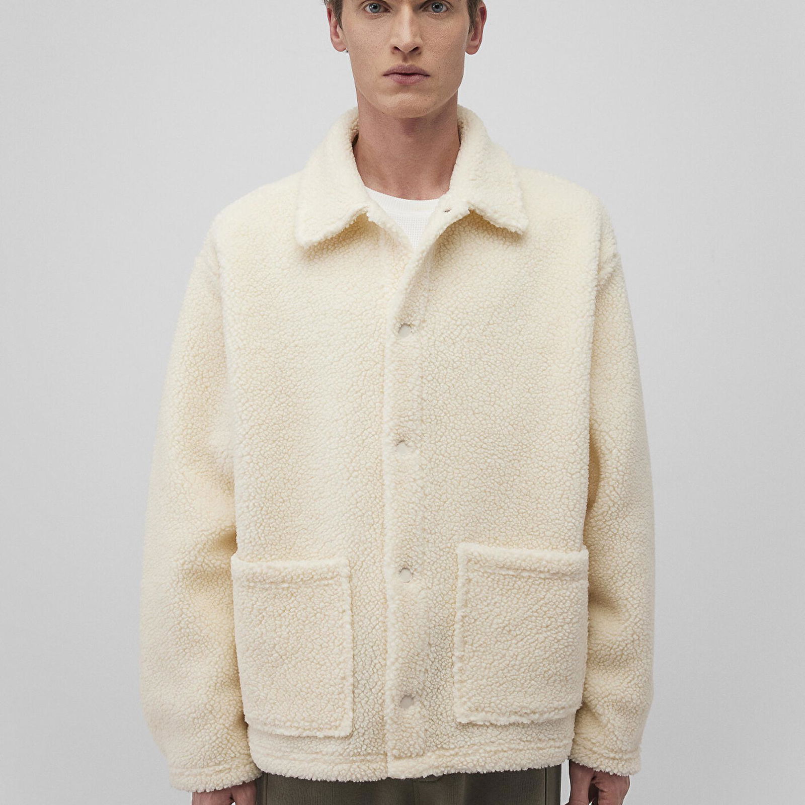 Mavi Ekru Sherpa Sweatshirt Oversize / Geniş Kesim 0S10257-70057