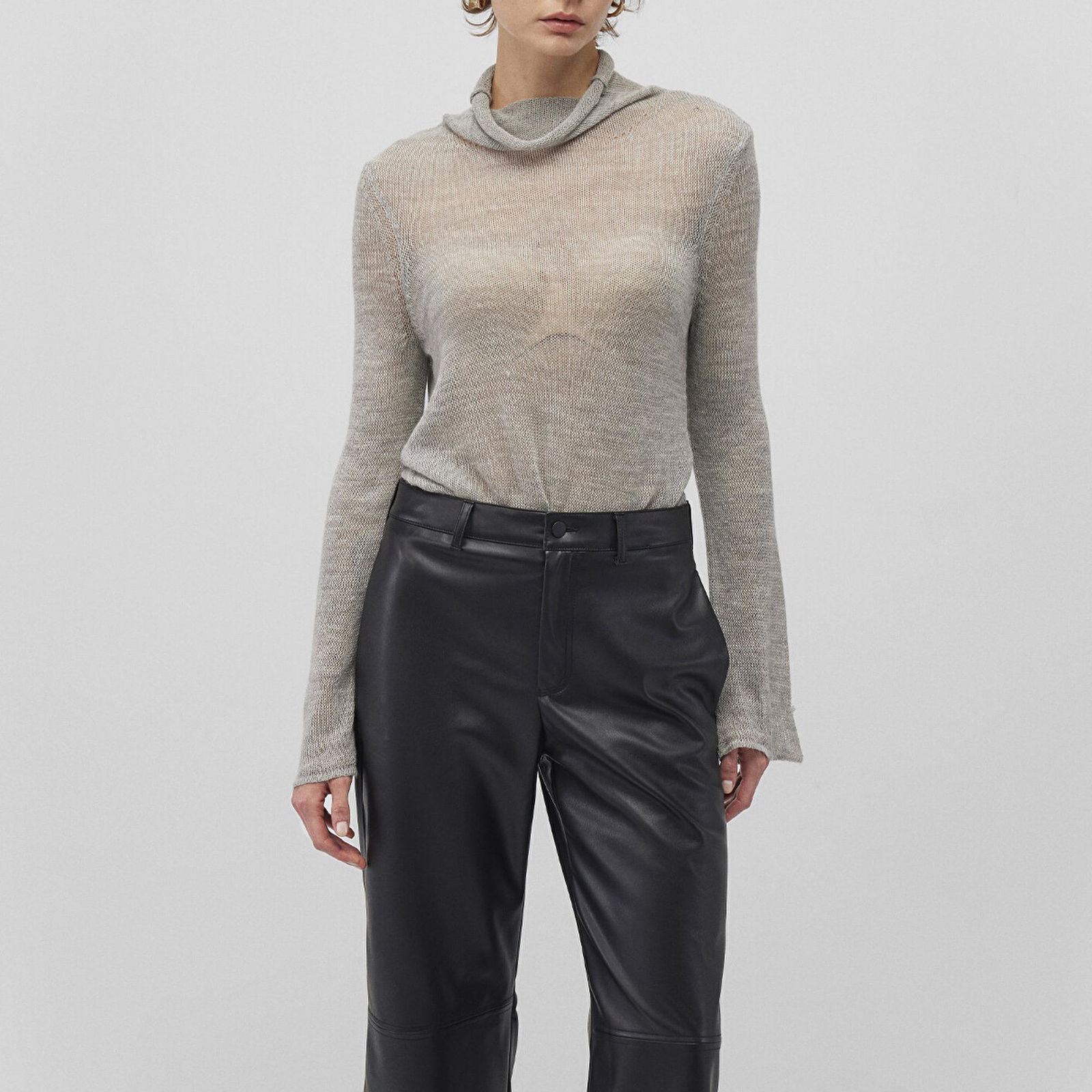 Mavi Yün Karışımlı Transparan Gri Kazak Slim Fit / Dar Kesim 1710570-83096