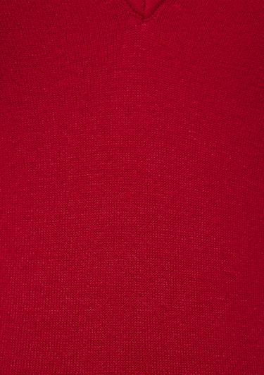  Mavi V Yaka Kırmızı Kazak Slim Fit / Dar Kesim 1710509-80791