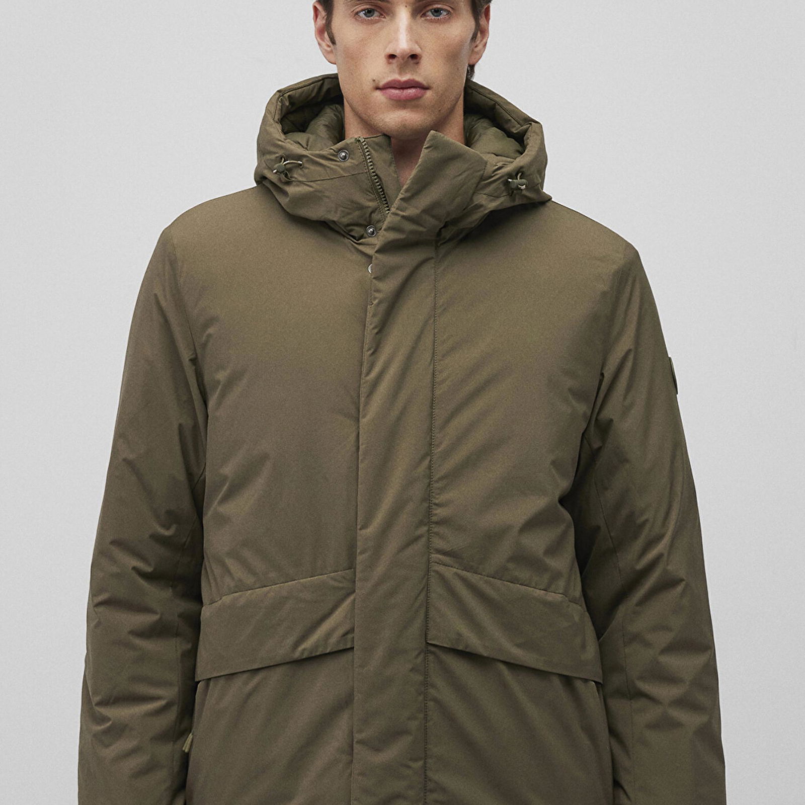 Mavi Kapüşonlu haki Parka Loose Fit / Bol Rahat Kesim 0110443-71544
