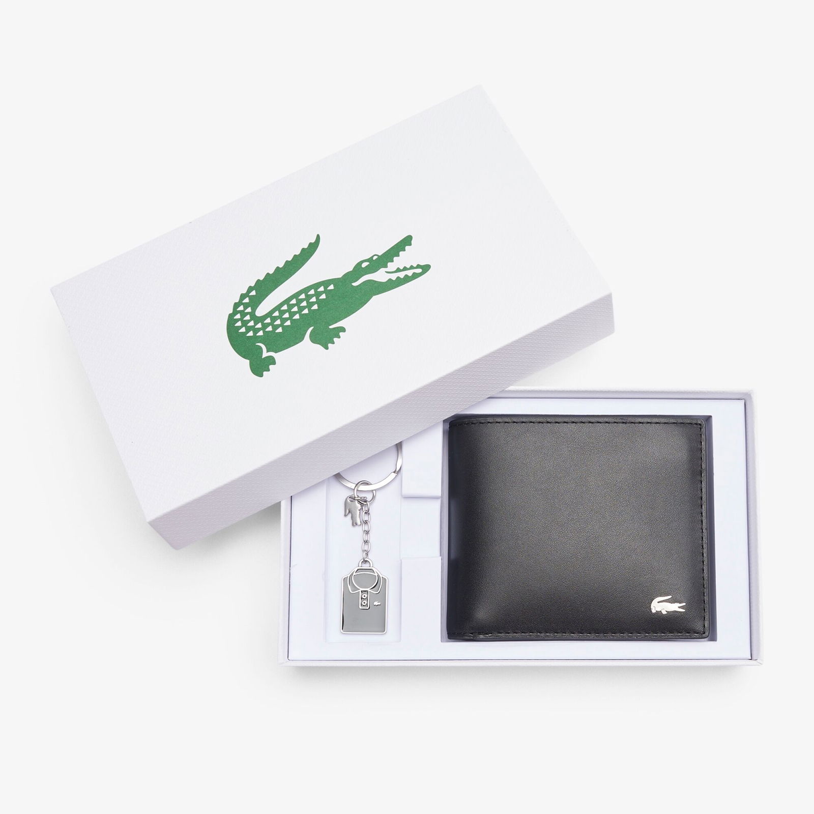 Lacoste FG Erkek Deri Siyah 2'li Hediye Cüzdan Seti