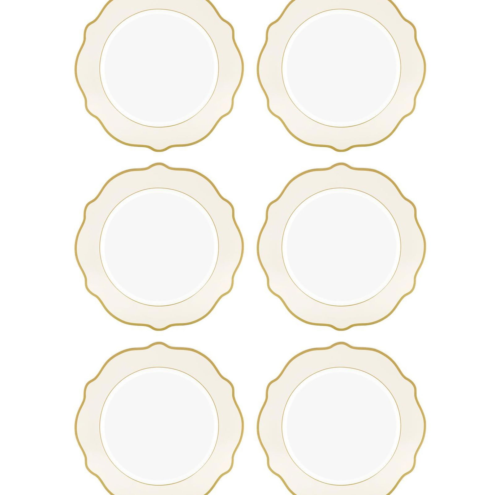 Jaswely Pasta Tabağı 6 Parça Krem 21 Cm