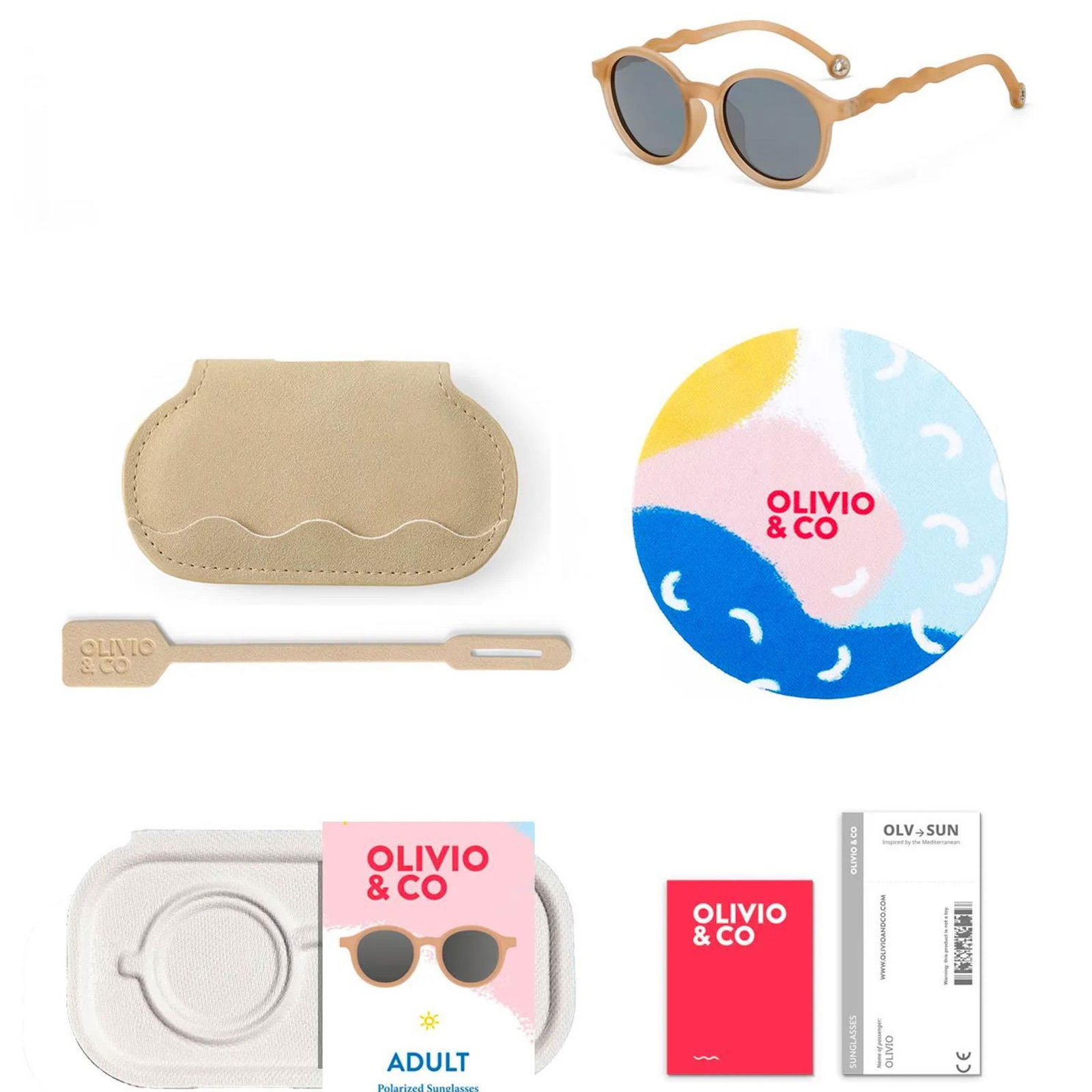 Oval Güneş Gözlüğü Classic Sand Beige Yetişkin