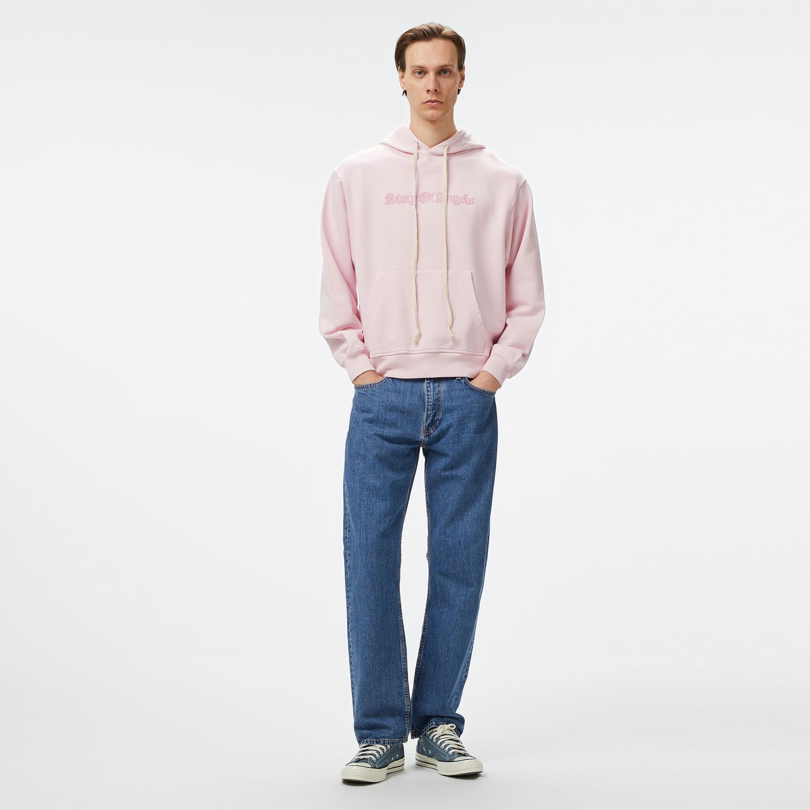 Story Of Angels Soa Wool Chain Monogram  Erkek Pembe Hoodie