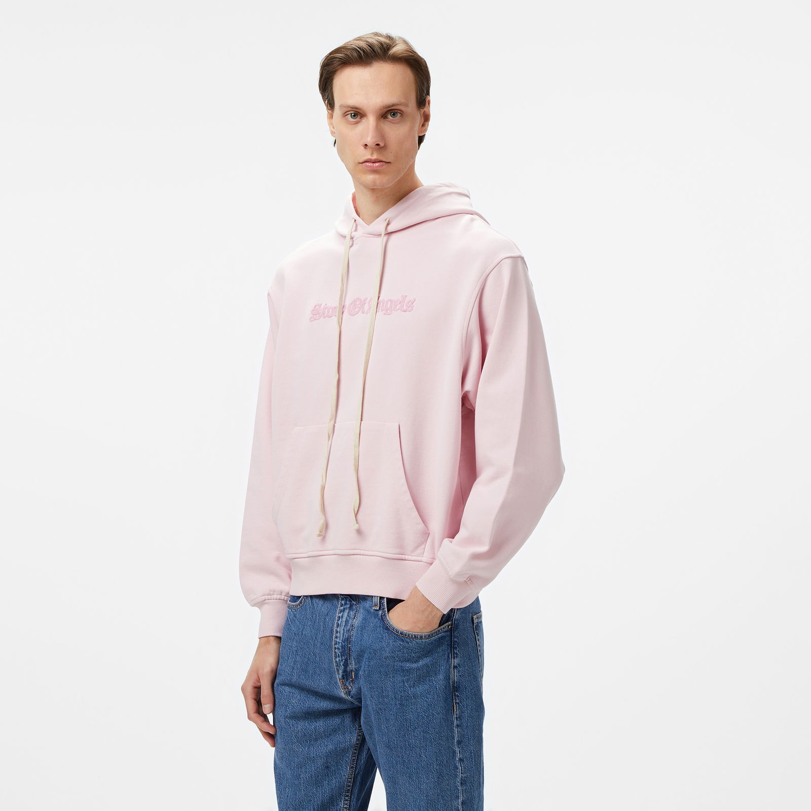 Story Of Angels Soa Wool Chain Monogram  Erkek Pembe Hoodie