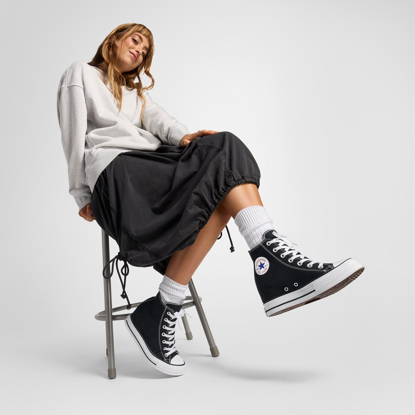 Converse Chuck Taylor All Star Wedge Kadın Siyah Platform Sneaker