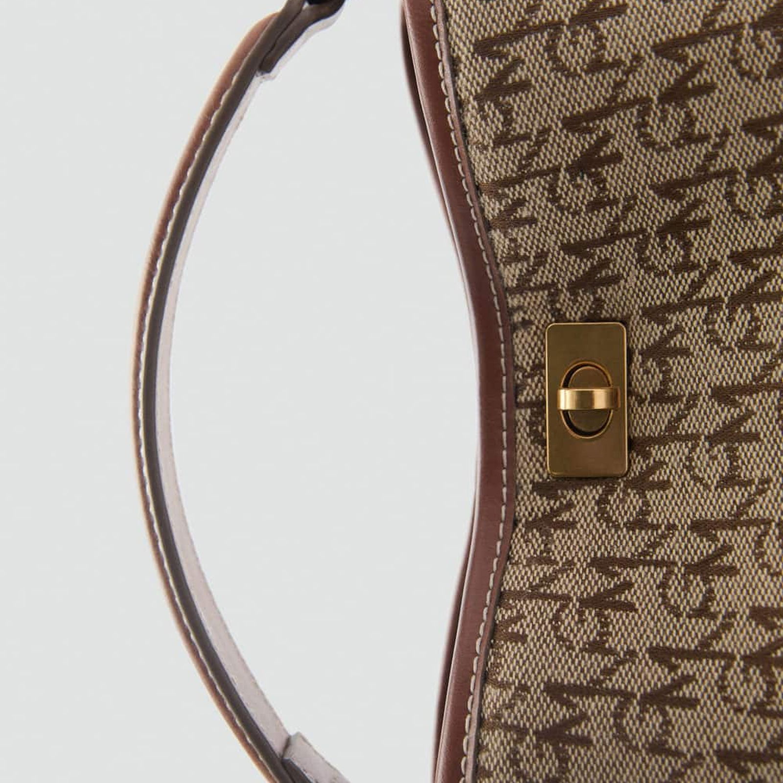 Mango Kadın Logo Desenli Mini Shopper Çanta Kahverengi
