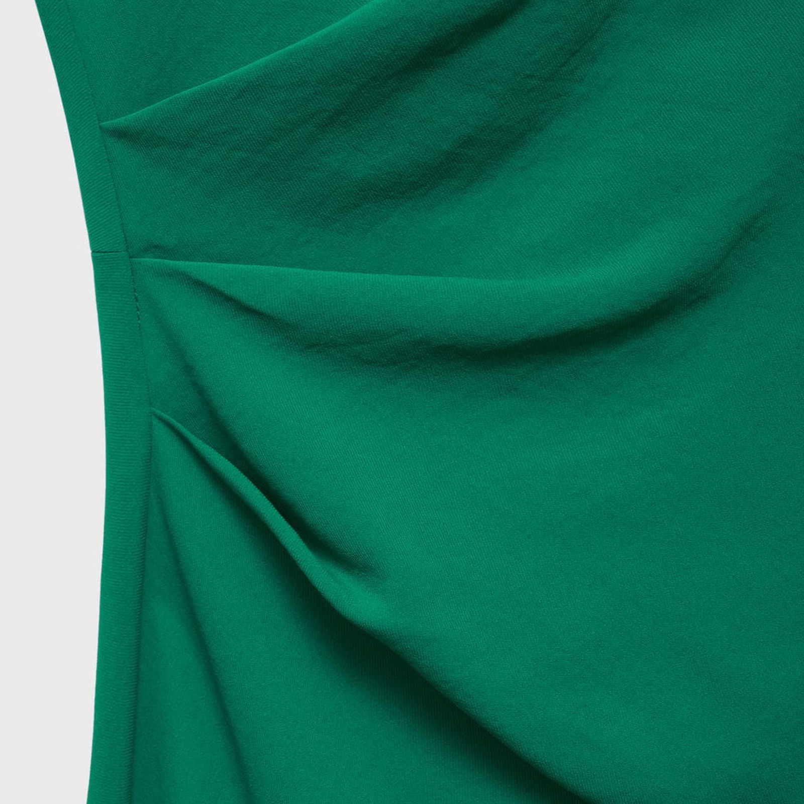 Mango Kadın Beli Drape Evaze Elbise Yeşil