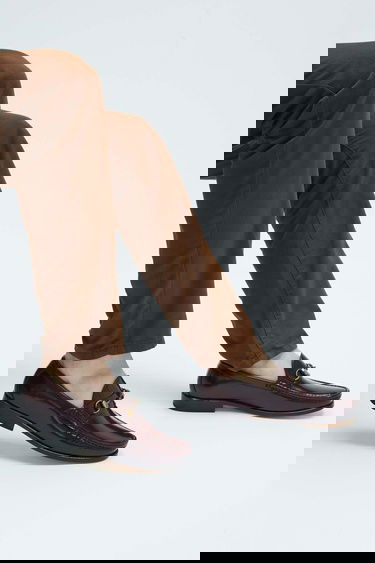  Tamer Tanca Erkek Hakiki Deri Bordo Mokasen & Loafer Ayakkabı