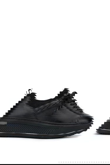  Tamer Tanca Erkek Hakiki Deri Siyah Analin Sneakers & Spor Ayakkabı