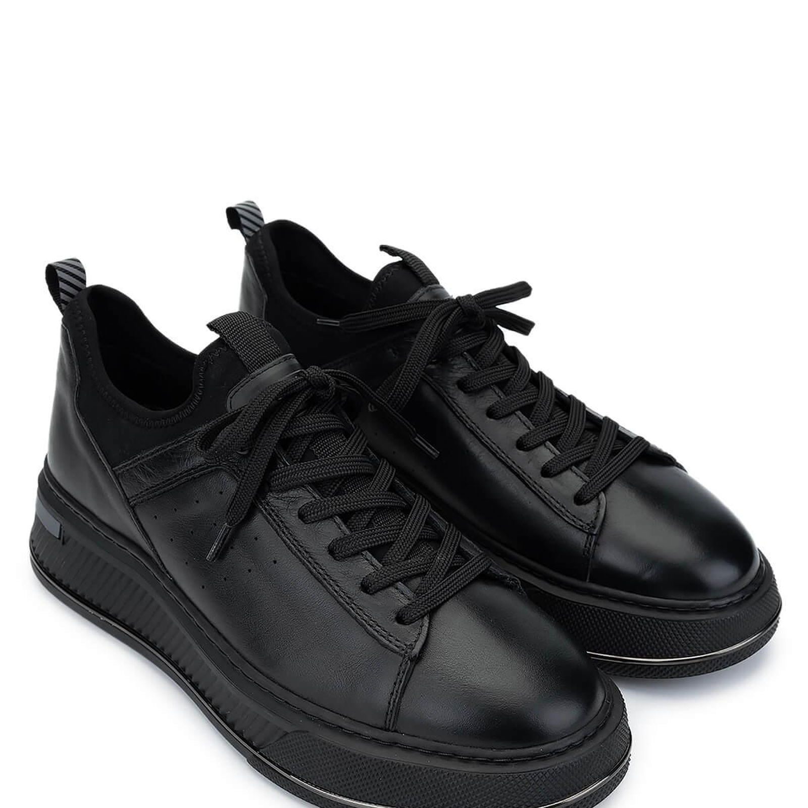 Tamer Tanca Erkek Hakiki Deri Siyah Analin Sneakers & Spor Ayakkabı