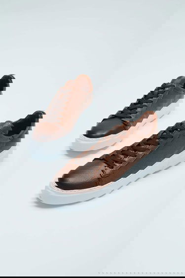  Tamer Tanca Erkek Hakiki Deri Kahverengi Sneakers & Spor Ayakkabı