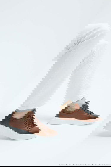  Tamer Tanca Erkek Hakiki Deri Kahverengi Sneakers & Spor Ayakkabı
