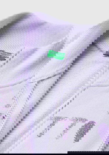  Kız Çocuk Lila Benetton Baskılı Sweatshirt