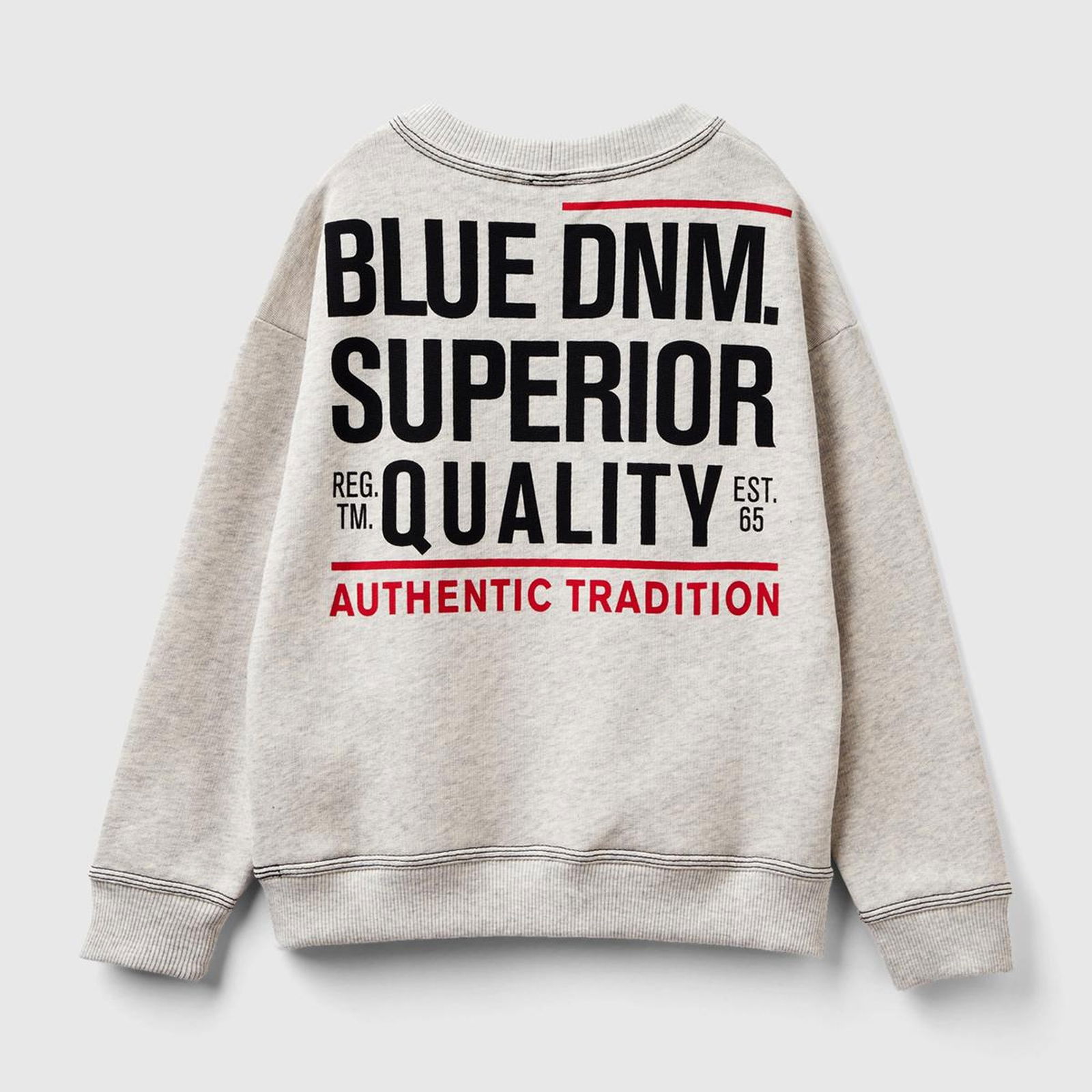 Erkek Çocuk Gri Melanj Slogan Baskılı Bisiklet Yaka Sweatshirt