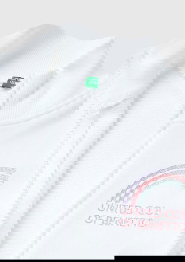  Kız Çocuk Beyaz. Benetton Baskılı Sweatshirt