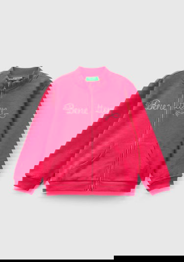  Kız Çocuk Fuşya Logo Baskılı Sweatshirt