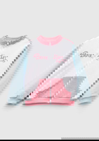  Kız Çocuk Beyaz. Logo Baskılı Sweatshirt