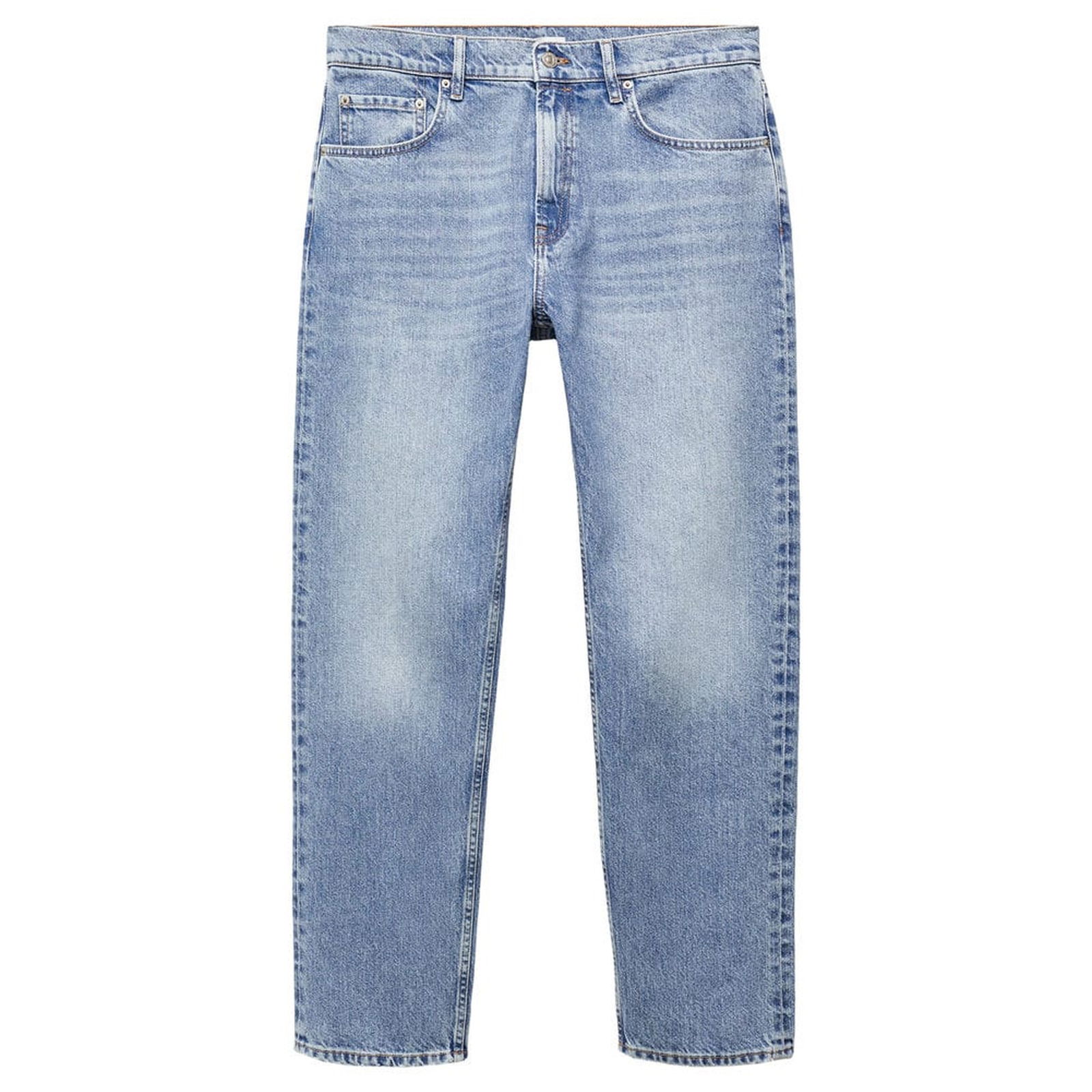 Mango Erkek Regular Kesim Orta Yıkama Jean Pantolon Donuk Mavi