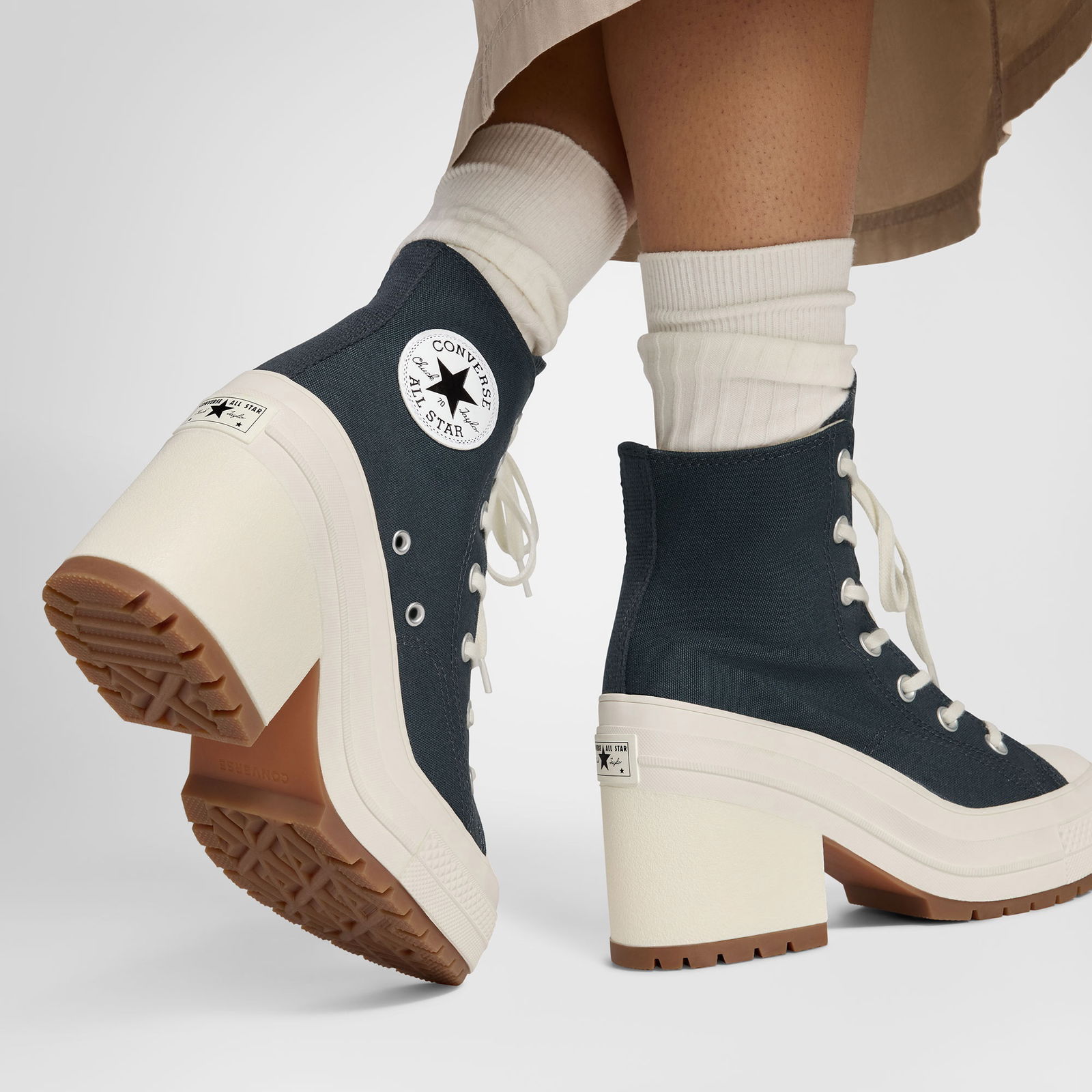 Converse Chuck 70 De Luxe Heel Unisex Lacivert Platform Sneaker