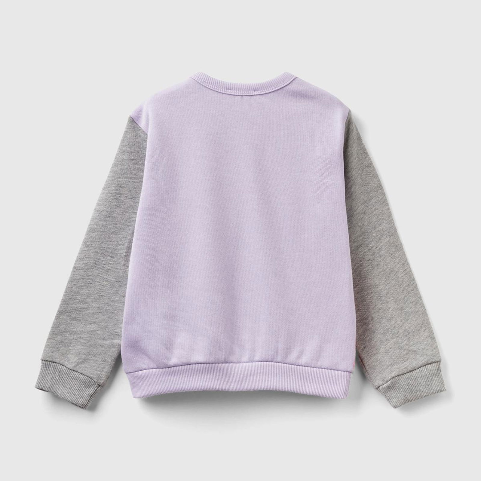 Kız Çocuk Pembe Simli Benetton Yazılı Sweatshirt