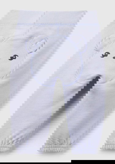  Bebek Açık Mavi Arkası Karakter Yamalı Beli Büzgülü Pantolon