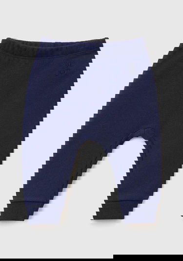  Bebek Lacivert Önü Tavşan Logosu İşlemeli Beli Büzgülü Polar Pantolon