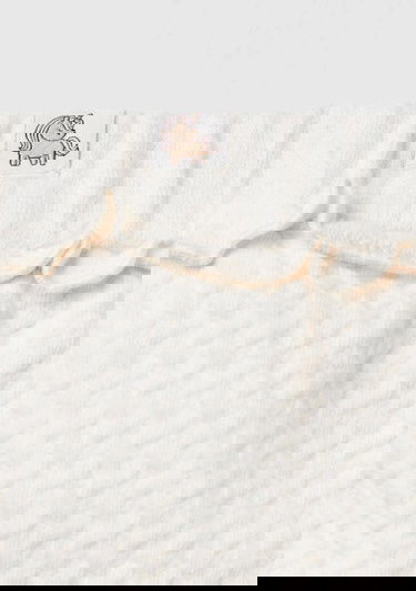  Bebek Krem Beli Büzgülü Bilekten Yırtmaçlı Polar Pantolon