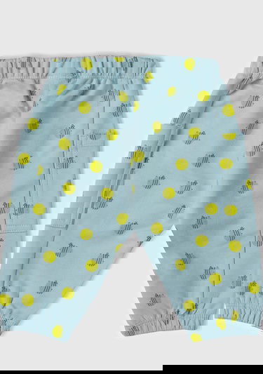 Bebek Mavi Mix Yama Cepli Beli Büzgülü Dekoratif Düğmeli Polar Pantolon