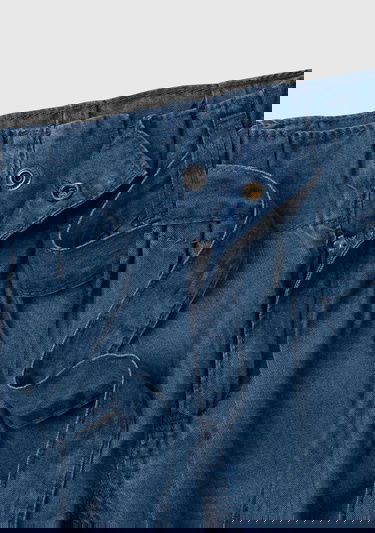  Kız Çocuk Koyu Mavi Liyosel Paperbag Pantolon