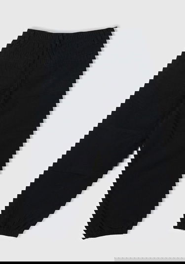  Erkek Çocuk Siyah Gadget Detaylı Paça Beli Büzgülü Pantolon