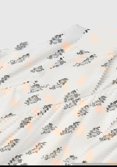 Bebek Krem-Pudra Üstü Grafik Baskılı Bileği Fiyonk Detaylı 2 Parça Takım