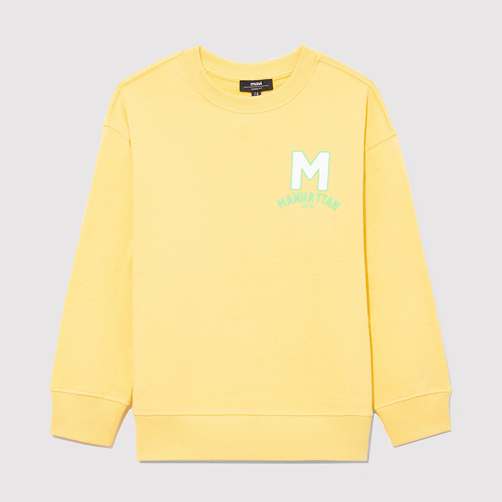 Mavi M Logo Baskılı Sarı Sweatshirt 6S10099-71368