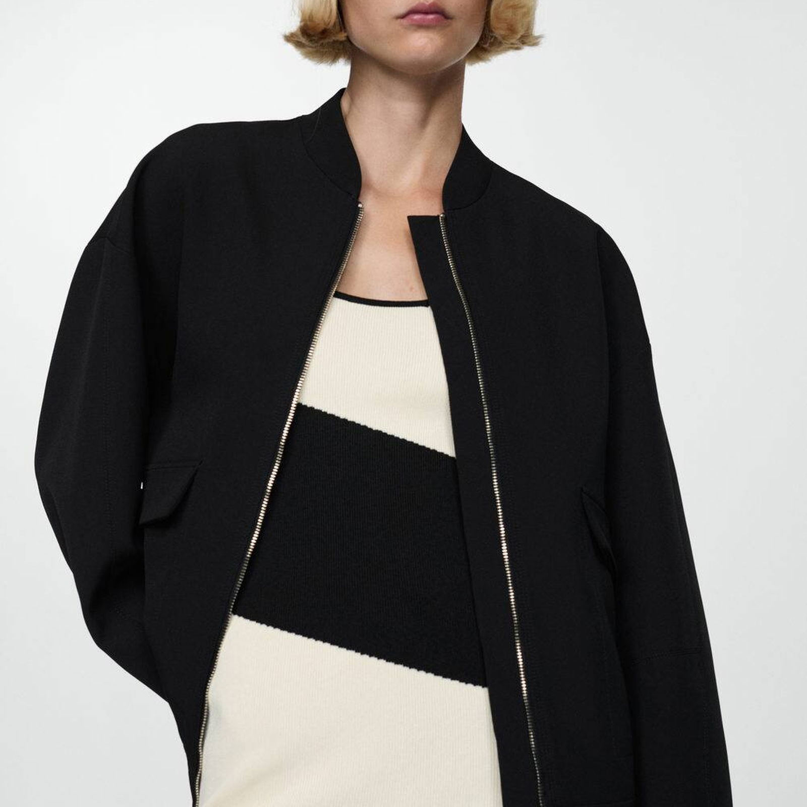 Mango Kadın Oversize Bomber Ceket Siyah