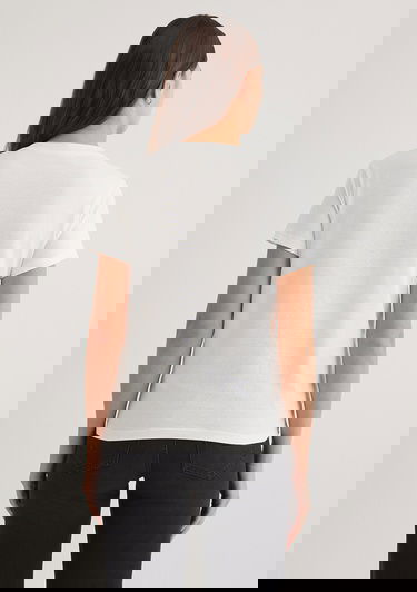  Mavi Mavi Logo Baskılı Beyaz Tişört Slim Fit / Dar Kesim 1601185-33389