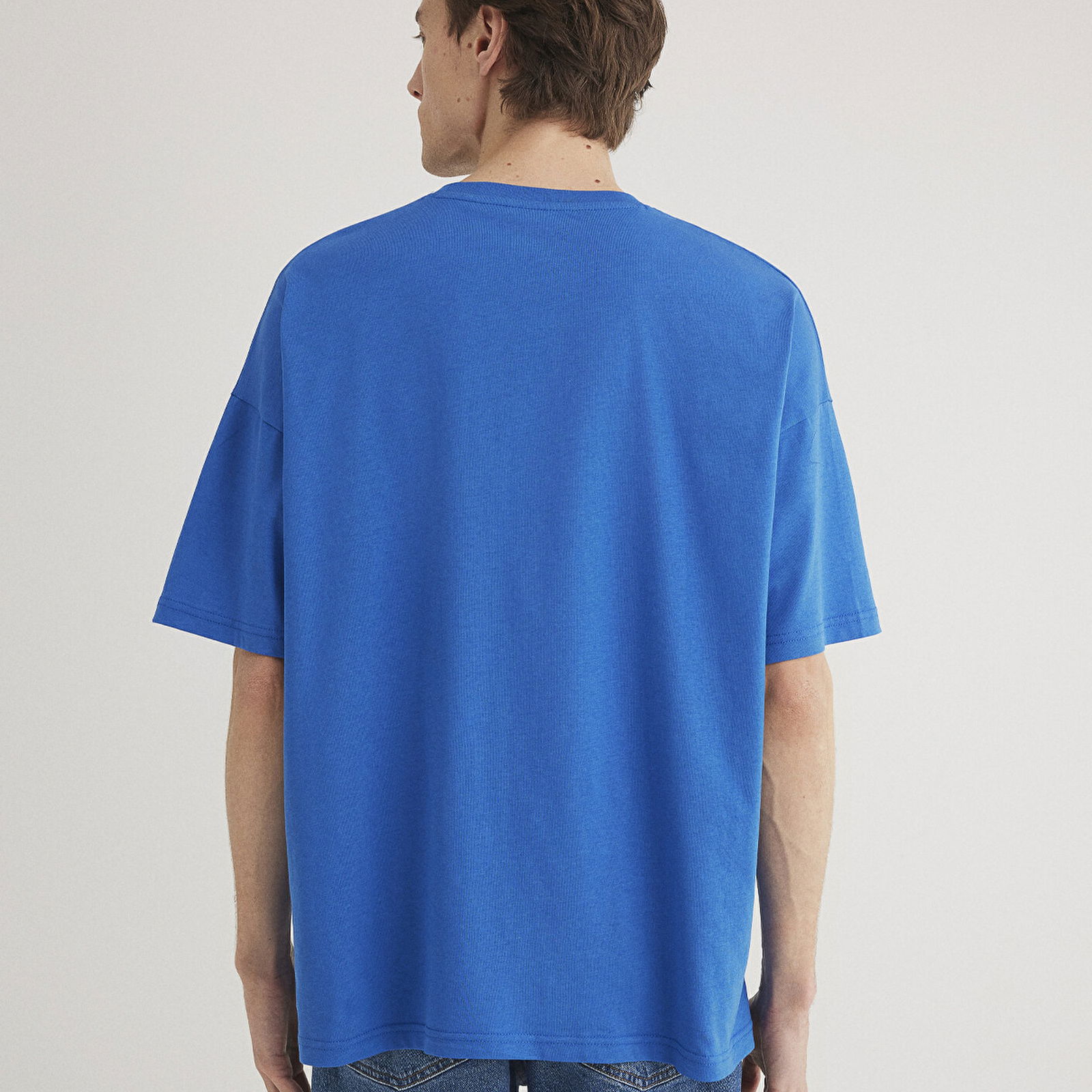 Mavi Mavi Baskılı Mavi Tişört Oversize / Geniş Kesim 0611827-70895