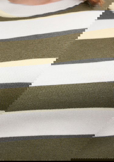  Mavi Çizgili Crop Triko Top Fitted / Vücuda Oturan Kesim 1710098-87120