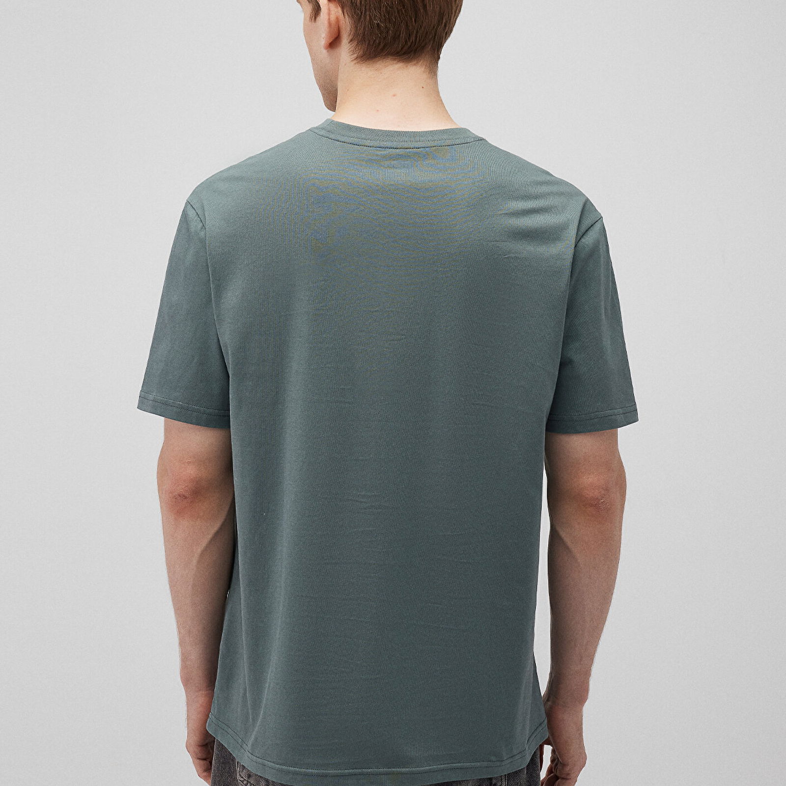 Mavi Mühür Logo Baskılı Yeşil Tişört Loose Fit / Bol Rahat Kesim 0612312-71577