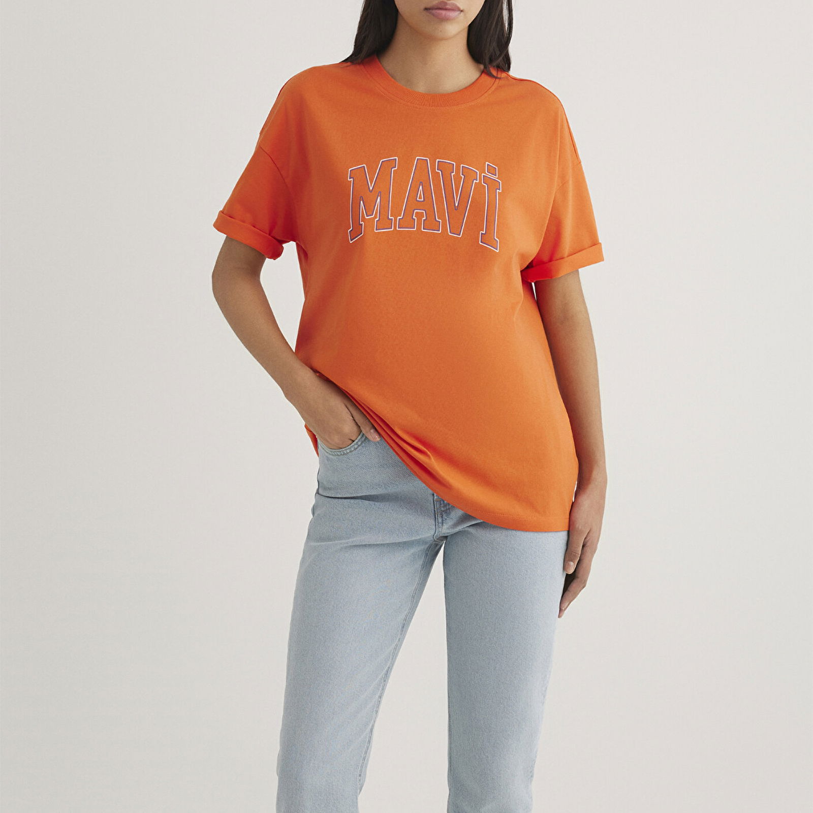 Mavi Mavi Logo Baskılı Turuncu Tişört Regular Fit / Normal Kesim 1611193-70485