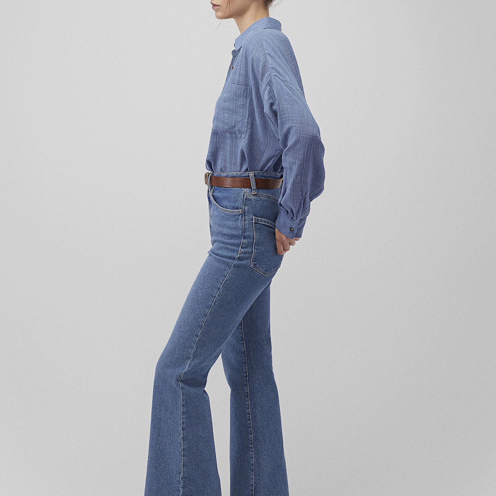 Mavi Oversize Mavi Gömlek Oversize / Geniş Kesim 1210404-83767