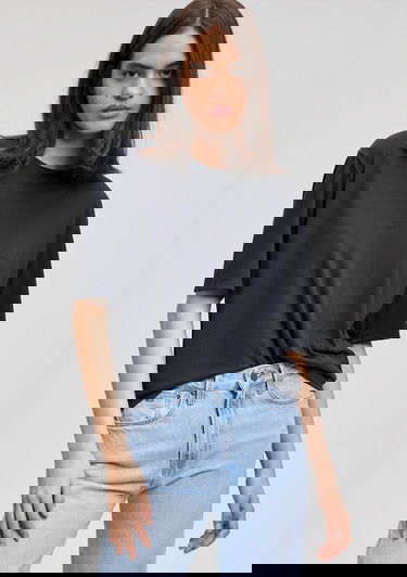  Mavi Siyah Tencel TM Modal Basic Tişört Regular Fit / Normal Kesim 1611897-900